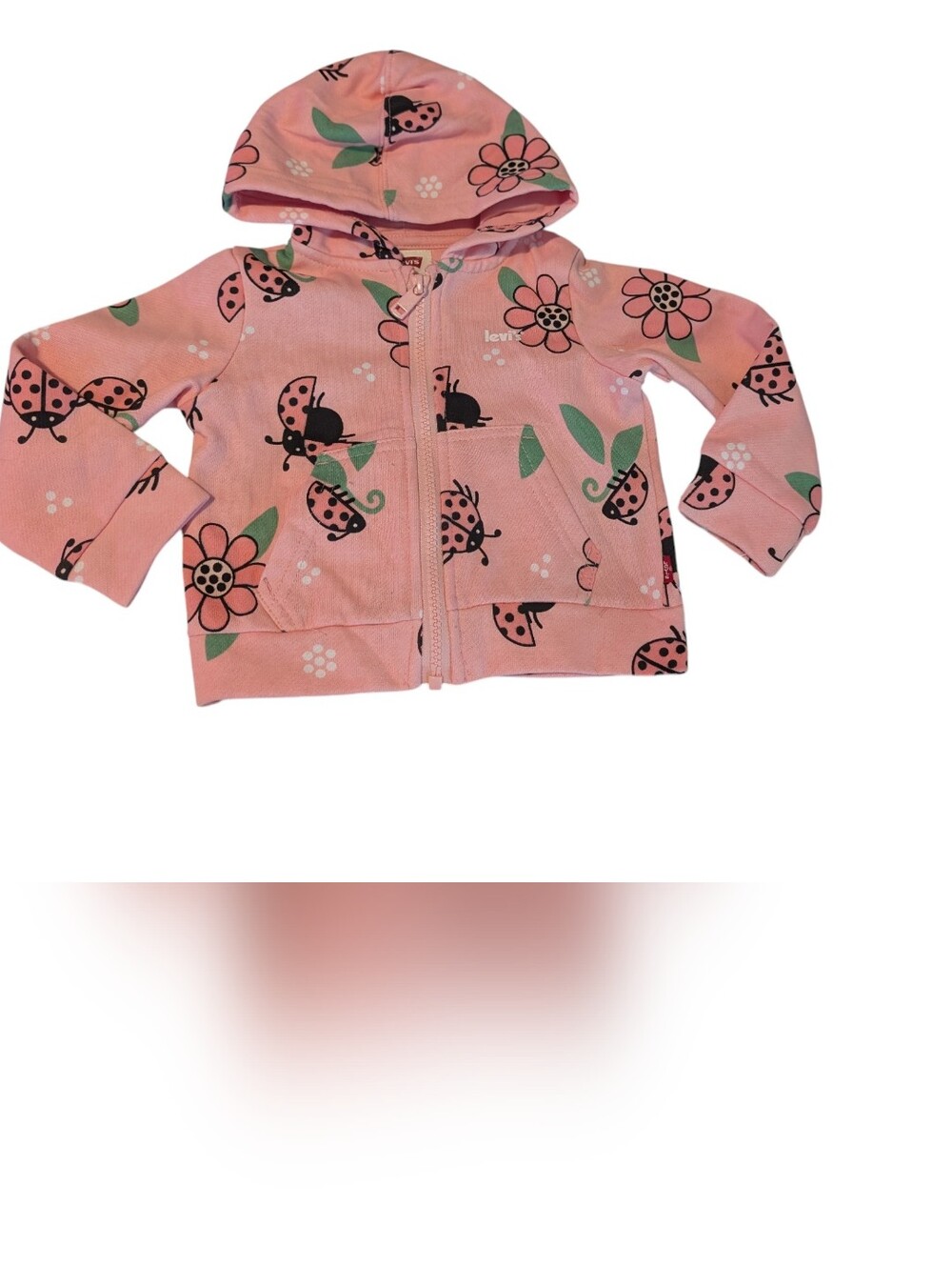 Levi's Infant Girl Pink Lady Bug Daisy Flower Zip Up Hoodie Jacket NWT